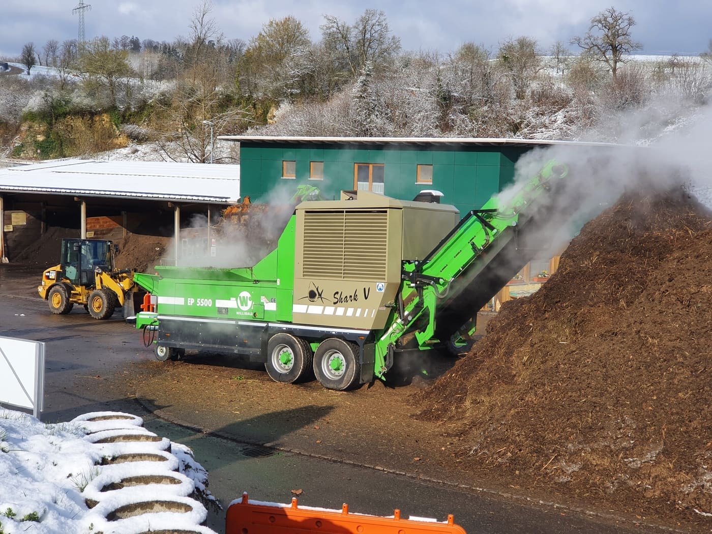 Schredder auf der Kompostanlage